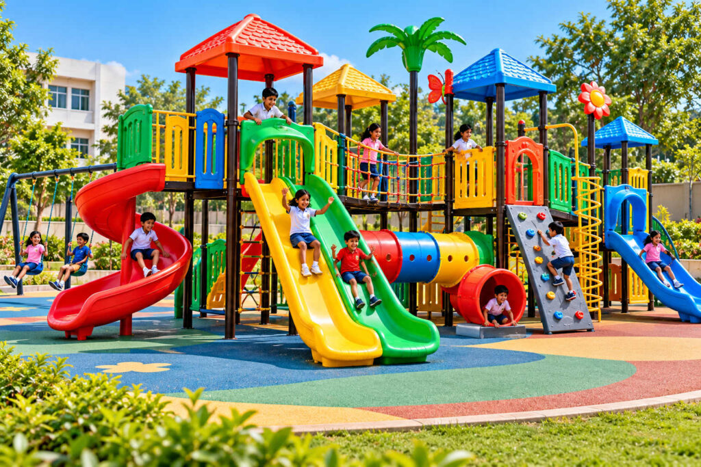 Multi Activity Play Stations for Parks and Schools in India: One Structure or Many Separate Pieces?