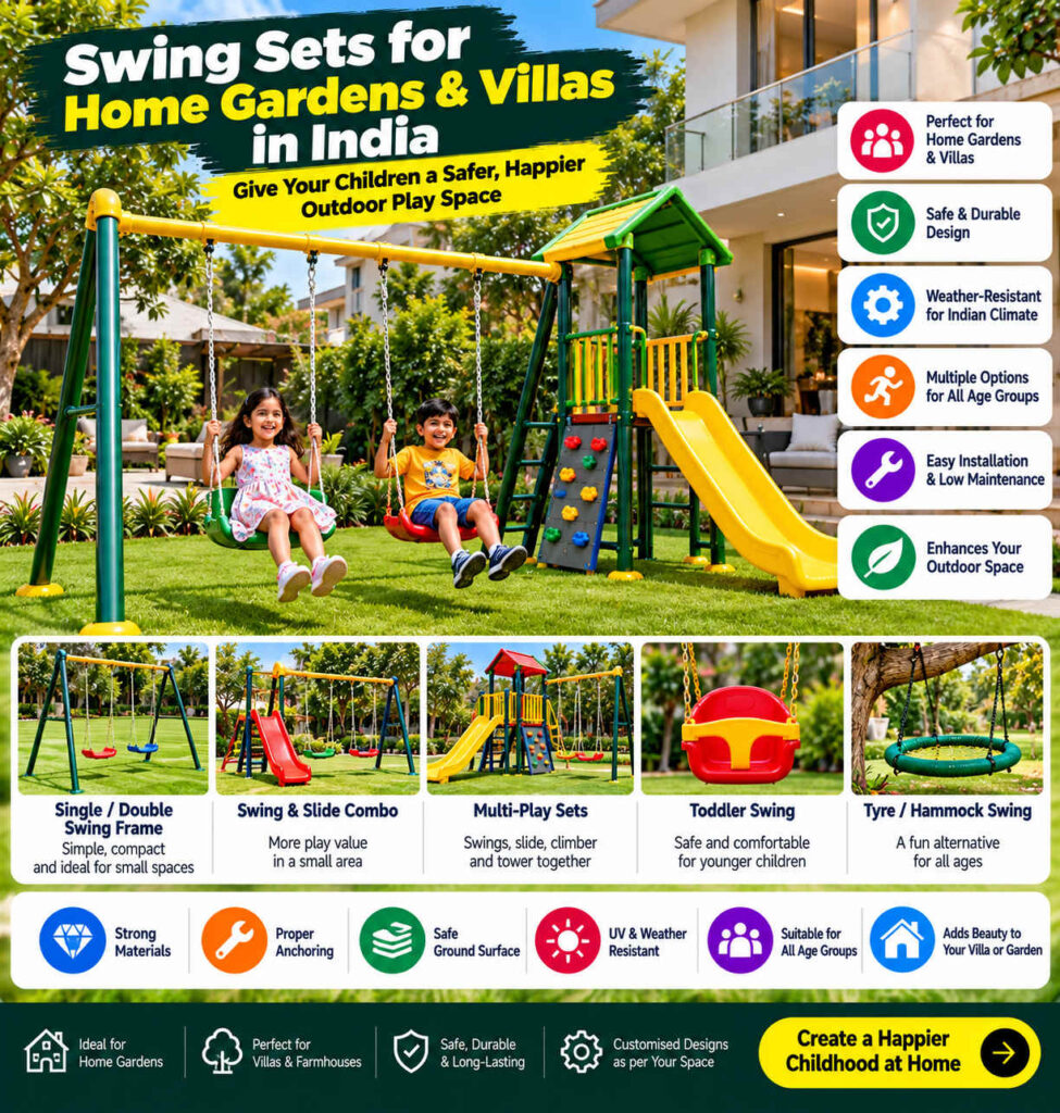 Swing Sets for Home Gardens and Villas in India: A Homeowner’s Buying Guide